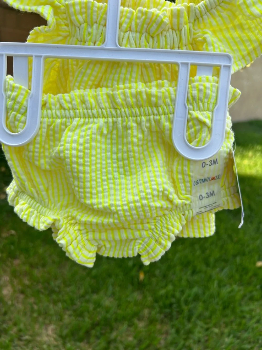 Garanimals Yellow Seersucker Ruffle Top and Shorts Set